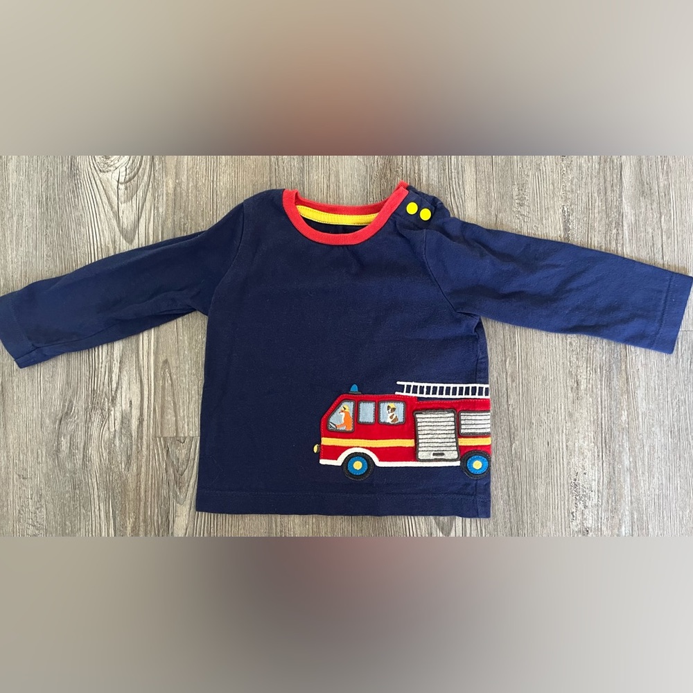 Boden fire truck lift the flap shirt